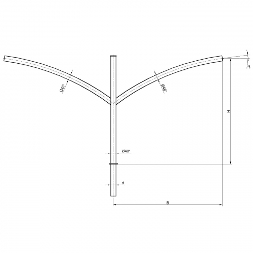Консольный кронштейн двухрожковый К73-1,0-3,0-1-1